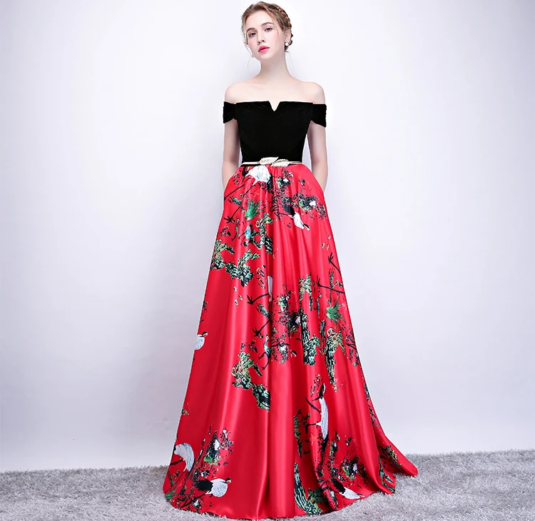 2018 Новое бургундское длинное вечернее платье Элегантное праздничное с открытыми