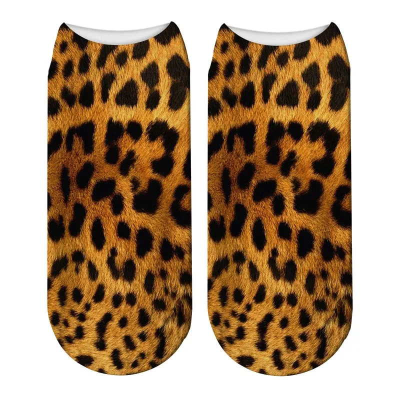 Носки женские с 3D принтом зебры модные смешные по щиколотку со змеиным Чулочные