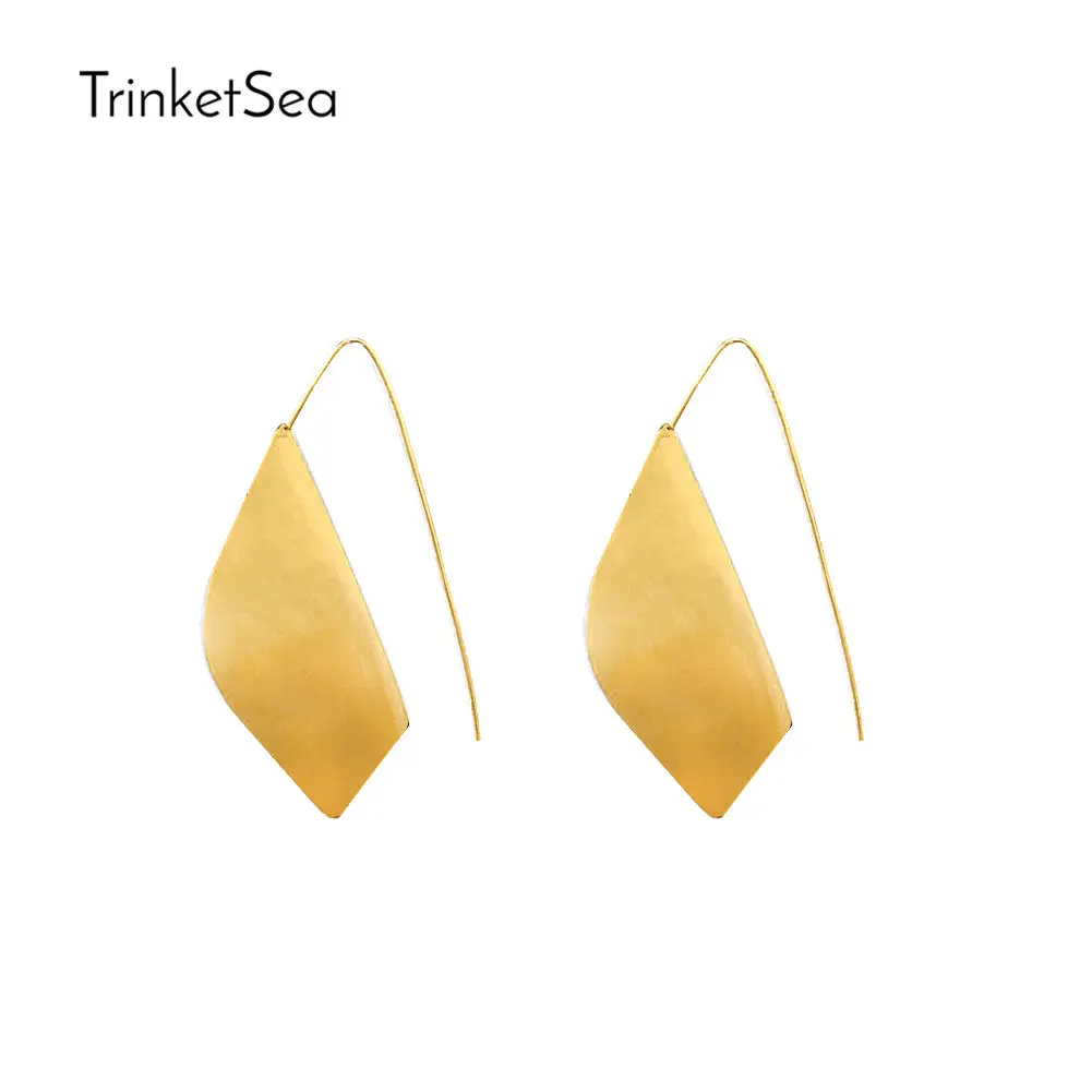 Женские Геометрические висячие серьги TrinketSea капли золотого цвета из сплава 2018