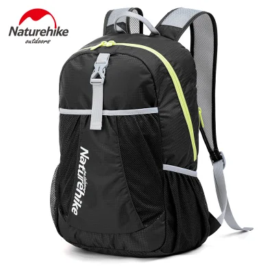 NatureHike 22L легкий складной рюкзак, походный рюкзак, небольшой рюкзак, складной рюкзак для кемпинга, открытый рюкзак - Цвет: black