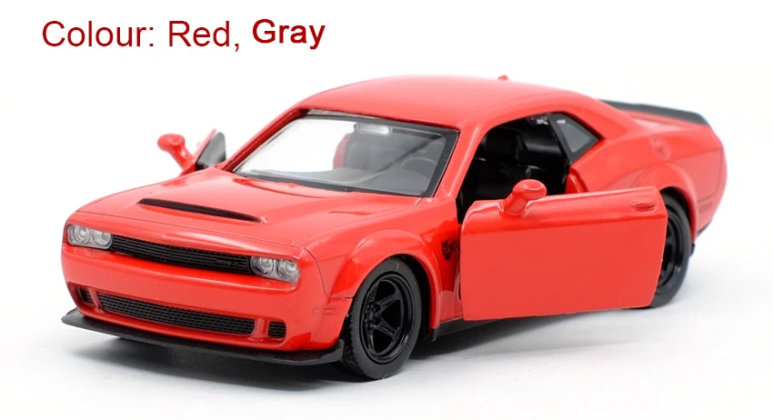 RMZ CITY 1:36 Dodge Challenger SRT Demon Sports Car Alloy Diecast Car Model Toy With Pull Back For Children Gifts Toy Collection
