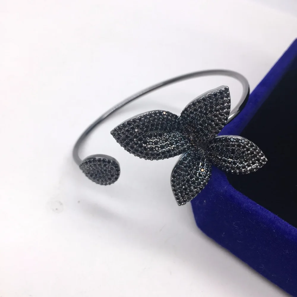 Роскошный фирменный дизайн AAA Цирконий полная закрепка большой нежный лист