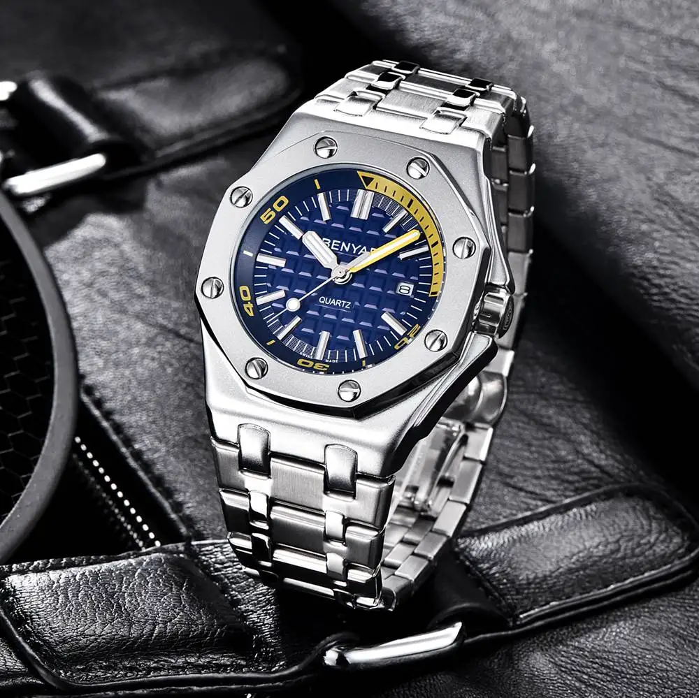 Модные стальные часы для мужчин люксовый бренд Бизнес водонепроницаемые