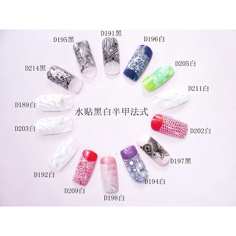 4 упаковки/лот полное покрытие белый французский улыбка кружева татуировки