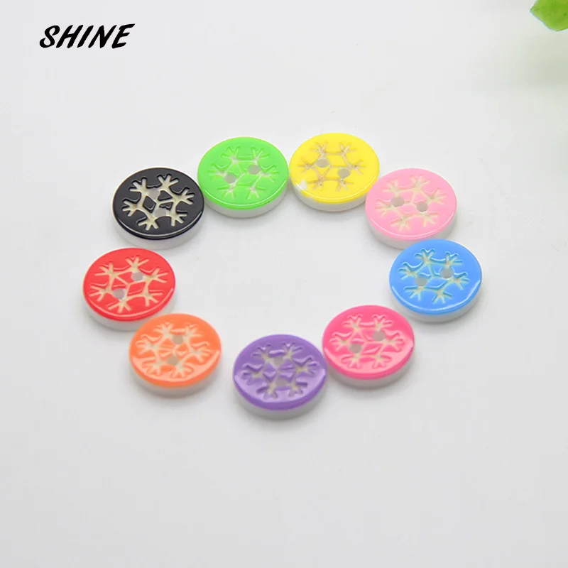 Блестящие полимерные швейные пуговицы для скрапбукинга Круглые разноцветные