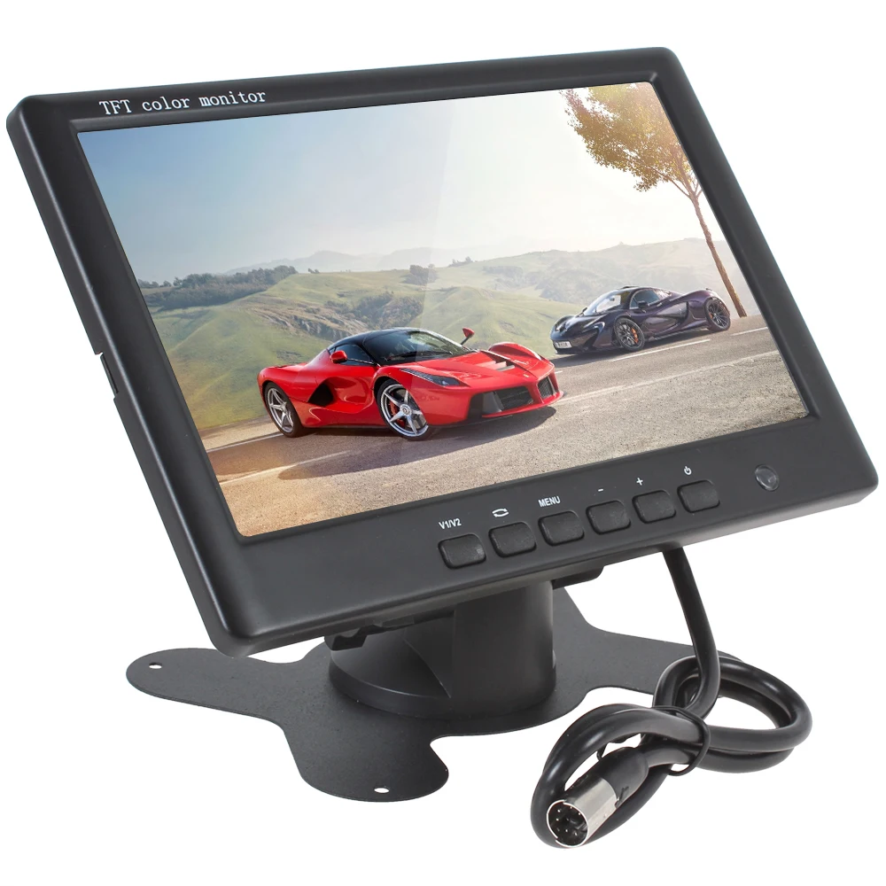 Продажа 7 дюймов HD 800x480 супер тонкий цветной TFT LCD 2 канала видео вход автомобильный
