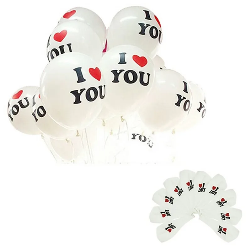 Горячая распродажа 10 шт./лот 12 дюймов латексный шар I LOVE YOU Свадебные украшения