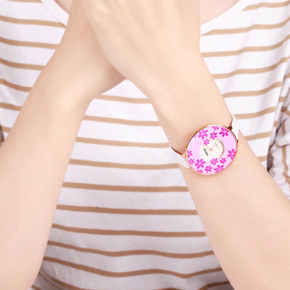 TIME100 Fashion Watches Women Quartz Pink Leather Strap Big Dial Ladies Dress Casual Wrist Watch Clock bayan kol saati | Наручные часы