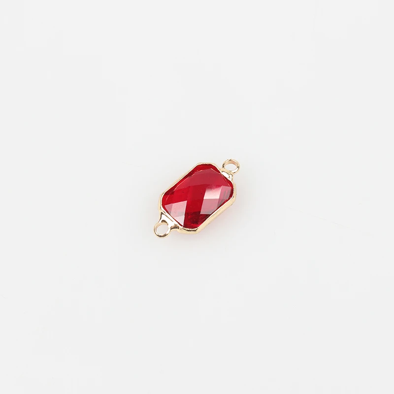 12 шт./лот прямоугольные хрустальные подвески с двойным отверстием