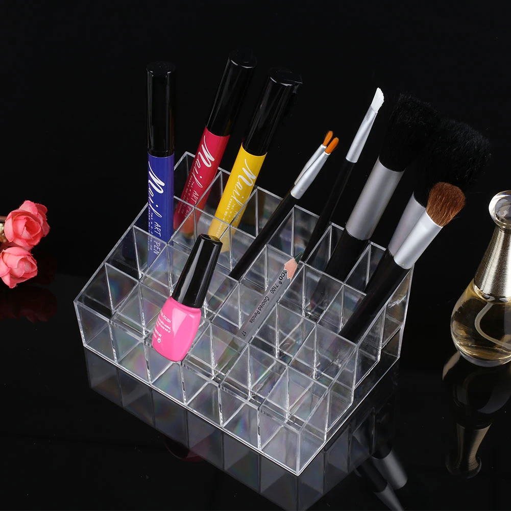 Акриловый помады косметические 24 стенд ящика Макияж инструменты случае коробка