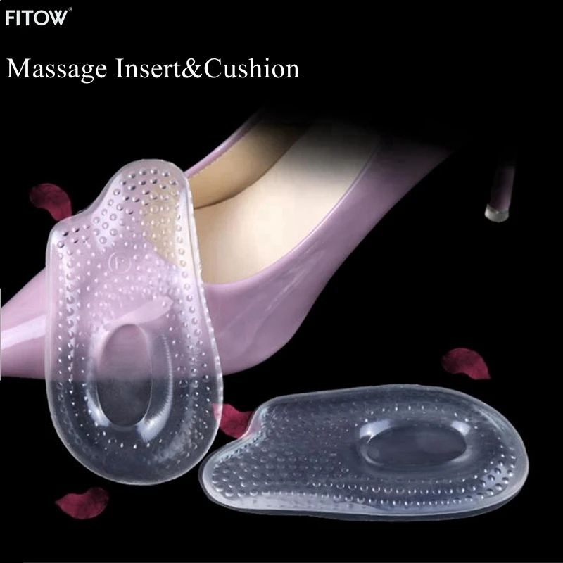 

General Size Gel Insert Cushion Transparent Massage Hollow Half Insoles Invisible Metatarsal Insert Pad Relieve Foot Pain