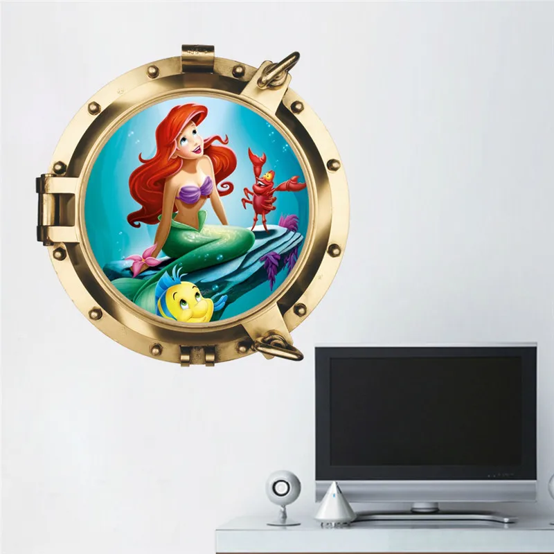 % Русалка Принцесса рыба детские наклейки на стену для детской комнаты Наклейка