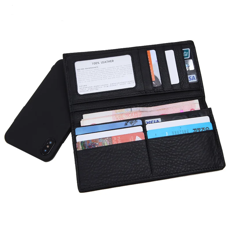 LANSPACE men's wallet leather men long wallet bag men's wallet leather handmade wallet