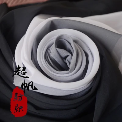 100 двухцветная сценическая шифоновая ткань для костюма Hanfu градиентная шифоновая ткань с рукавами - Цвет: 13
