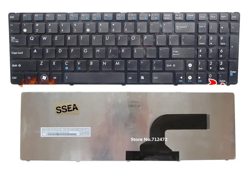

Новая клавиатура для ноутбука США для Asus X52, X52F, X52J, X52N, X52JR, X52DE, X55, X55A, X55C, X55U, G72, G73, G72X, G73J