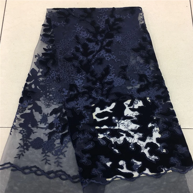 Latest Royal Blue French Nigerian Laces Fabrics High Quality Tulle African Fabric Wedding Lace | Дом и сад