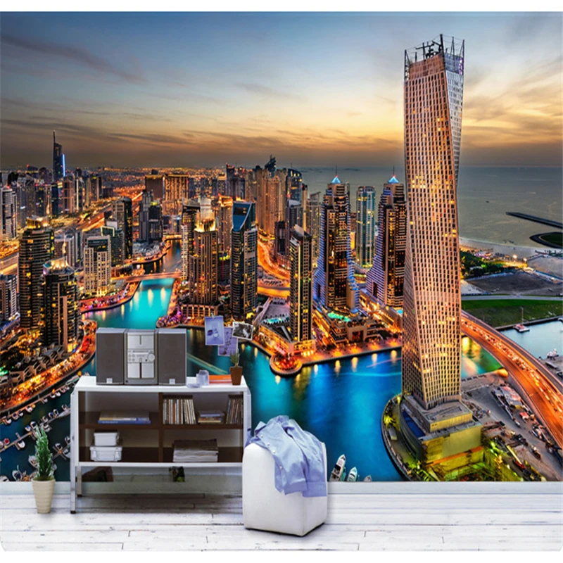 Обои beibehang с современным городским ландшафтом настенные большие 3D обои для