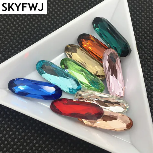 All Colors 5x15mm 7x21mm rectangle oval pointed back glass stones Loose Strass Crystal Nail Art rhinestone Crafts Dress Clothes | Дом и сад