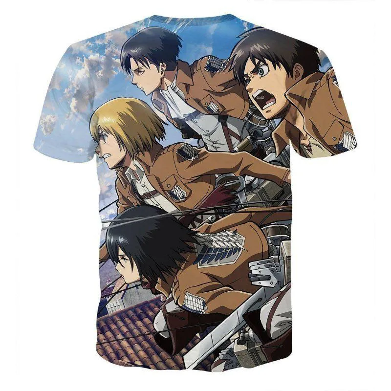 Футболка Attack on Titan мужские 3d футболки с аниме рисунком Мужская футболка уличная футболка Homme летний обычный тройник одежда для мальчиков топы