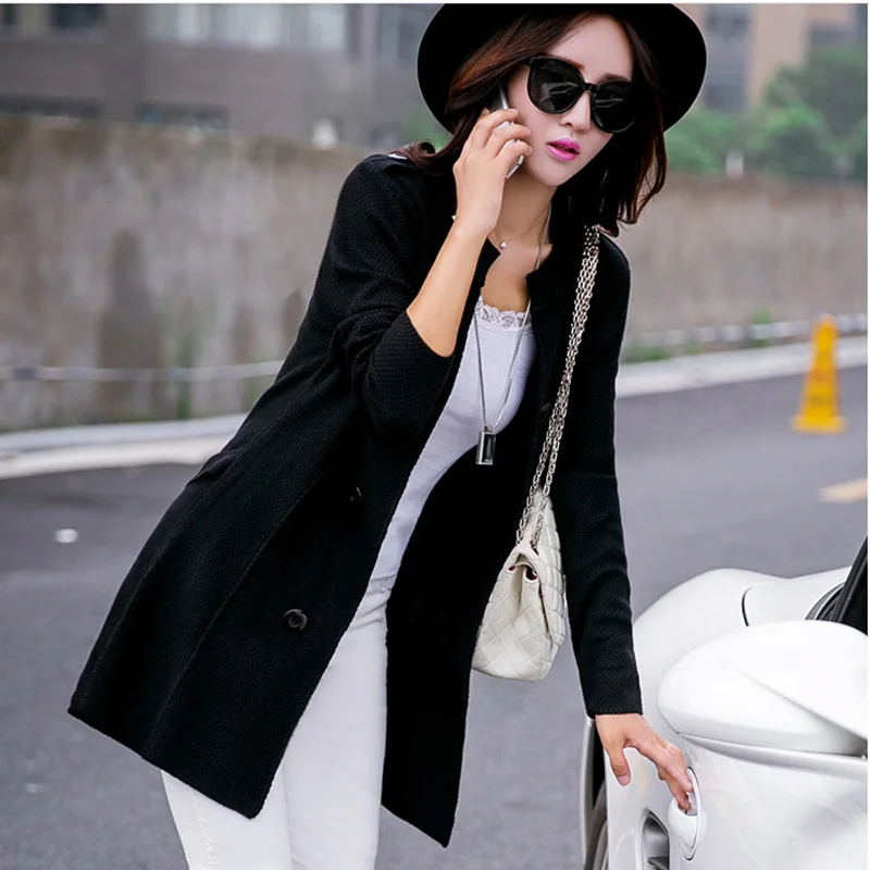 

2019 OLGITUM New Women Long Cardigans Autumn Open Stitch Knitting Sweater Cardigans o neck Oversize Cardigan Coat SW707