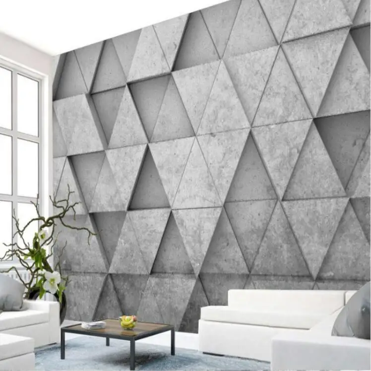 Геометрические треугольные 3D фотообои настенные для стен гостиной домашние