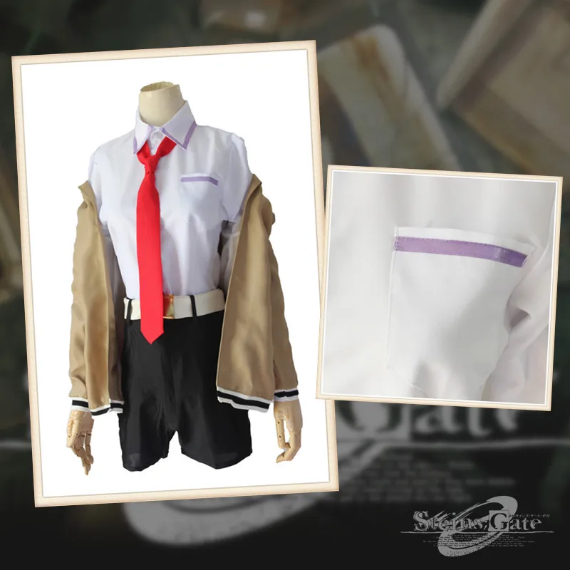 Makise Kurisu косплей костюмы японские Аниме игры Steins Gate 0 одежда Хэллоуин бесплатная