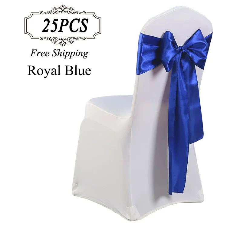 Бесплатная доставка 25 шт. необычные красивые атласные стулья с поясом для свадеб