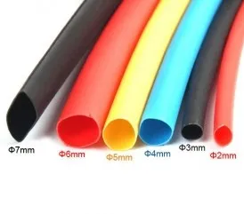 Высококачественная термоусадочная трубка диаметром 1 метр = 5 мм (красный черный