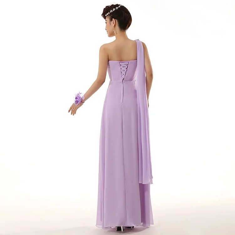 

cheap long formal corset purple lilac elegant bridesmaid gowns dresses one shoulder new bridesmaids dress under $50 H2694