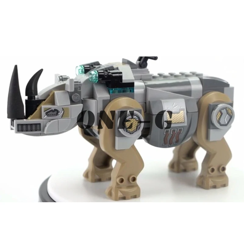 Совместимость с legoinglys Marvel 76099 строительные блоки 07100 256 шт кирпичи Rhino Face Off by the Mine