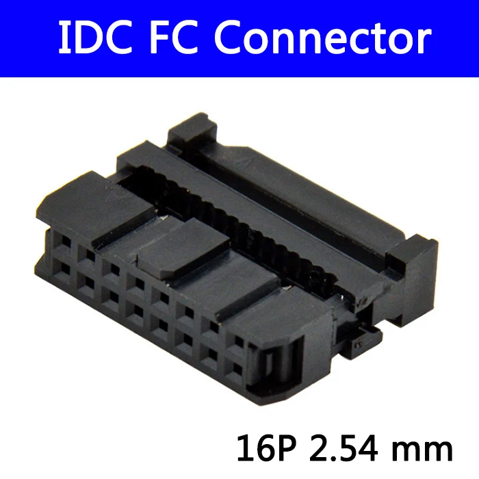 100 шт. 2 54 Φ женский FC 16P 16pin 2*8 прямоугольный коннектор адаптер ленточный кабель 1 27