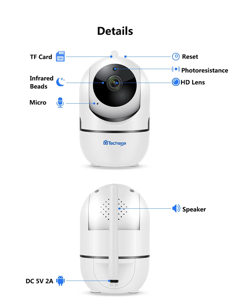 720 P Мини WiFi смарт 360 автоматическая камера слежения инфракрасная ночного видения