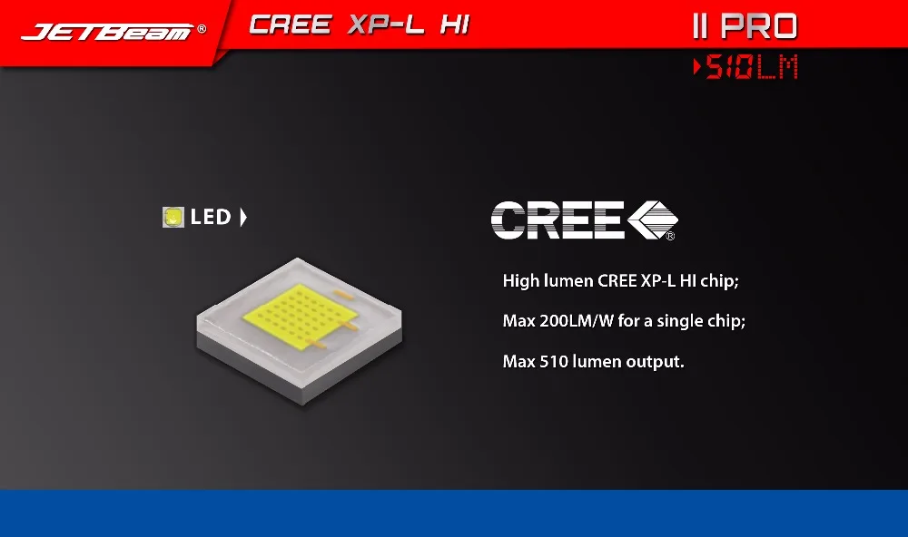 Мини-фонарик JETBeam II PRO II-PRO, CREE XP-L, HI светодиодный, 510 люмен, портативный фонарик маленького размера, используется батарея 1*16340