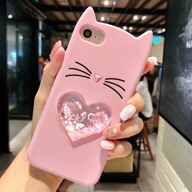 3D милый мультяшный Единорог кошка резиновый чехол для iPhone 5S 5C 6 6S Plus 7 7Plus чехол s Мягкий силиконовый чехол для iPhone X 8 8 Plus Capa
