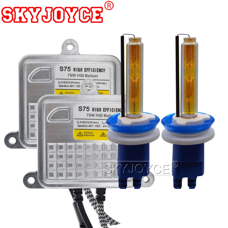 Комплект Ксеноновых HID ламп SKYJOYCE 24 В 75 Вт 3000K 4300K 5000K 6000K ксеноновые лампы H1 H7 H11 D2H