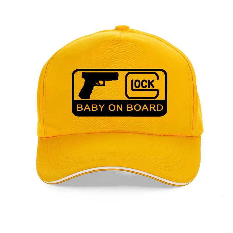 Цвет: желтый GLOCK BABY ON BOARD Кепка с надписью мужская бейсбольная Кепка Glock s высокого качества с принтом унисекс Плавная шляпа хип хоп кости - Цвет: Цвет: желтый
