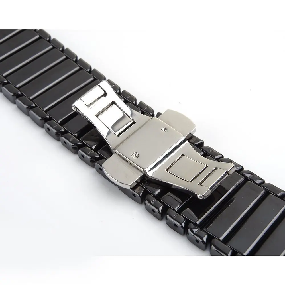 Керамический ремешок для часов Apple Watch регулируемый с пряжкой бабочкой серии 1 2 3