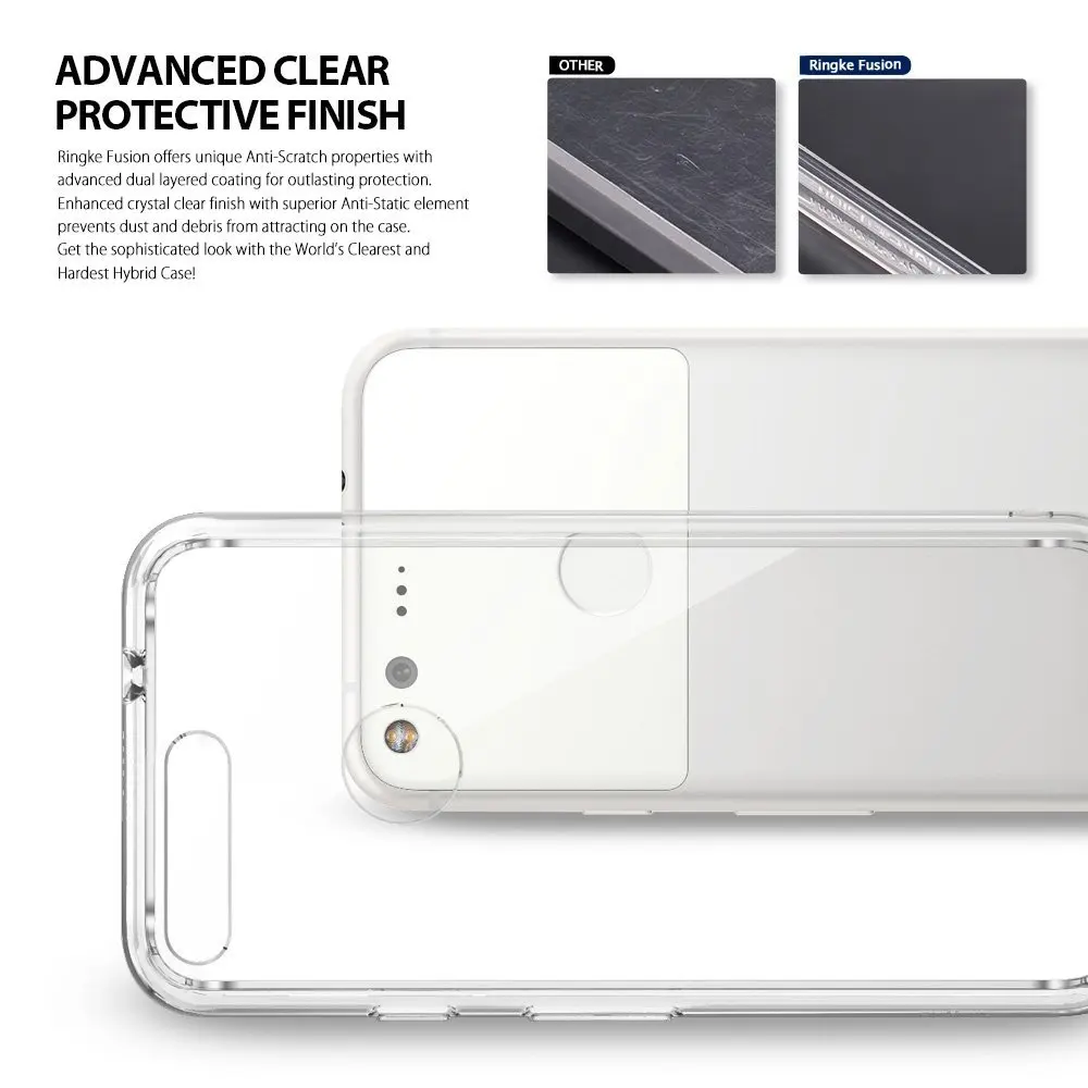 100% Original Google Pixel Case Ringke Fusion Series Crystal Back Panel + TPU Frame Dual Protection Cases for 2016 |