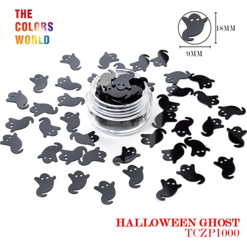 Black Ghost 200g TCT-195 Хэллоуин блестки большой размер Хэллоуин Праздник ведьма украшение призрак боди-арт ручная работа DIY Facepainting ремесла украшения - Цвет: Black Ghost 200g