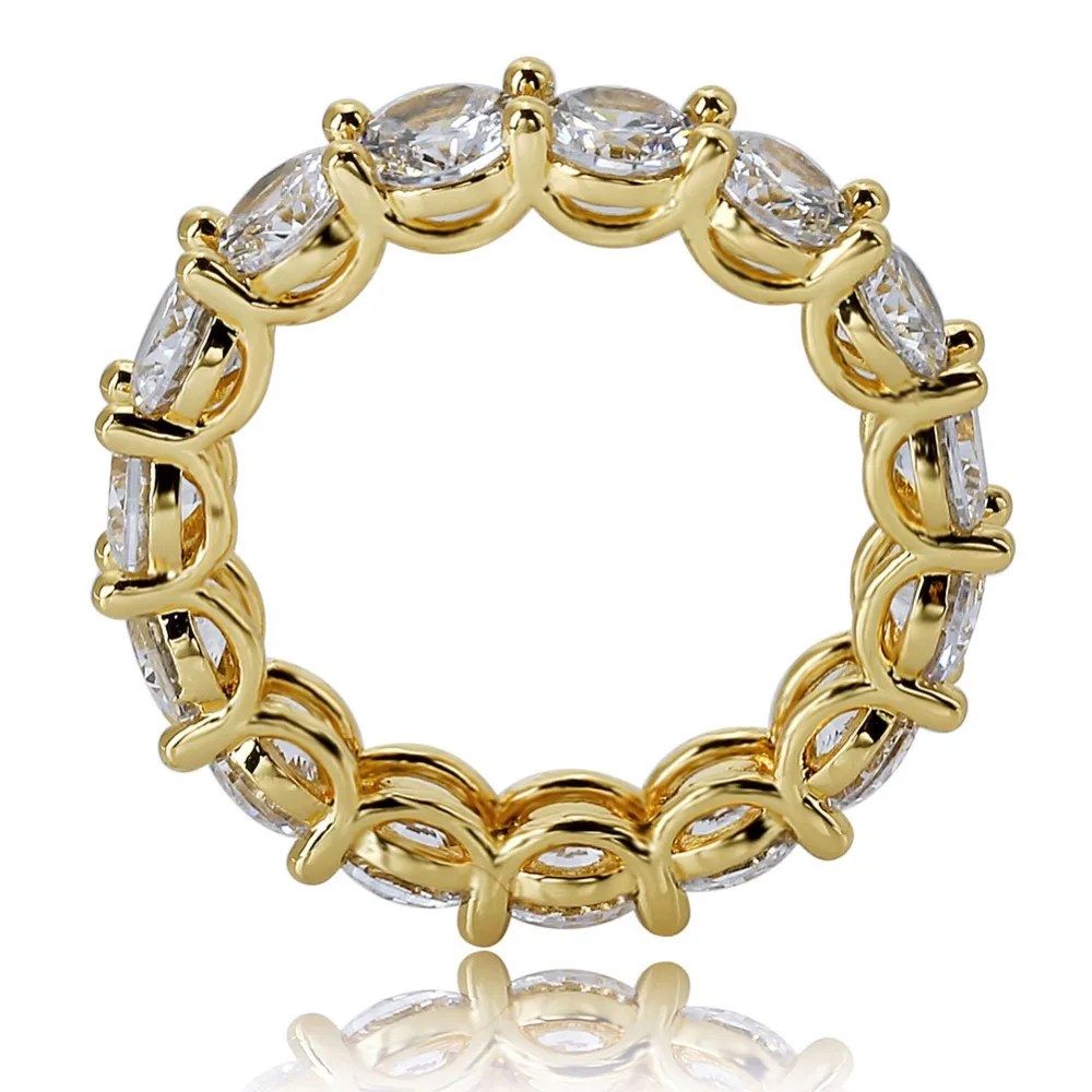 JINAO Iced Out Золото Серебро Цвет Полный Bling 1 ряд сердце кольцо Роскошные CZ свадебные Циркон полые помолвки хип хоп Ювелирные изделия Подарки