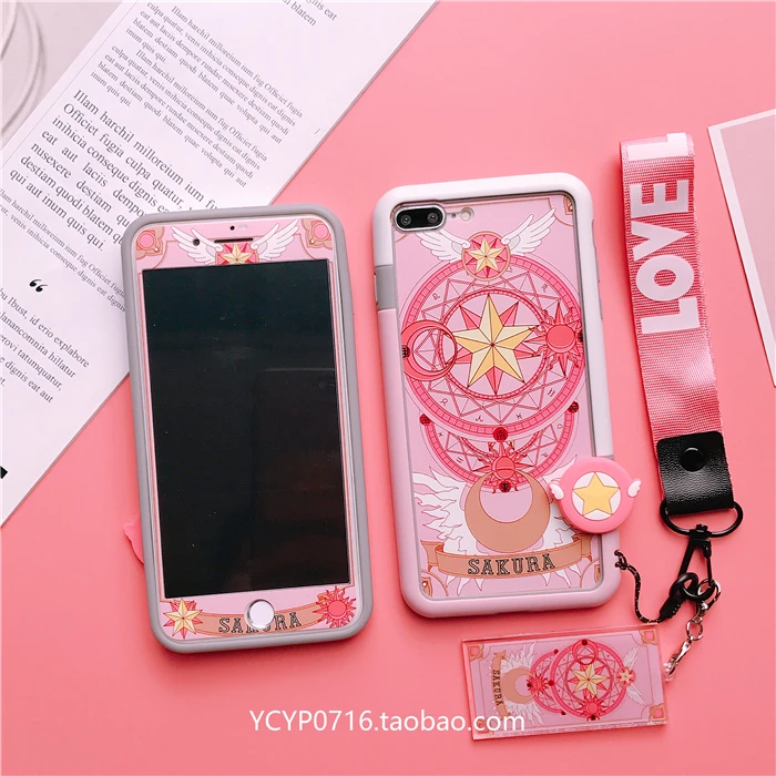 as picture Для iphone XS Max милые Монстры закаленное стекло flim для iphone X XS XR 6 6S 7 8plus мультфильм Сейлор Мун чехол+ бампер+ ремни - Цвет: as picture
