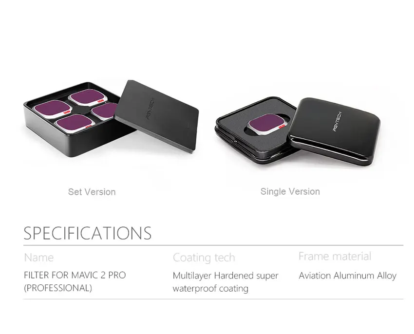 PGYTECH Mavic 2 ND(8 16 32 64)/ND-PL(8 16 32 64) 4 шт. Комплект фильтров для объектива Комплект для DJI Mavic 2 Pro RC Drone аксессуары