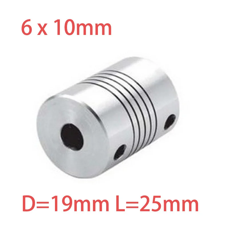 

10 шт., муфта вала двигателя CNC 6 мм-10 мм, гибкая муфта OD 19x25 мм
