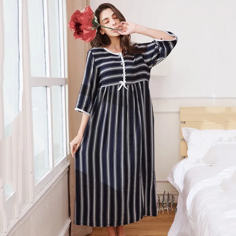 Летняя Домашняя одежда для сна Принцесса Ночная рубашка свободного кроя из