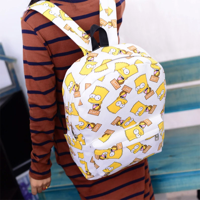 2019 холщовые Рюкзаки студенческая школьная сумка с мультяшным Принтом Рюкзак