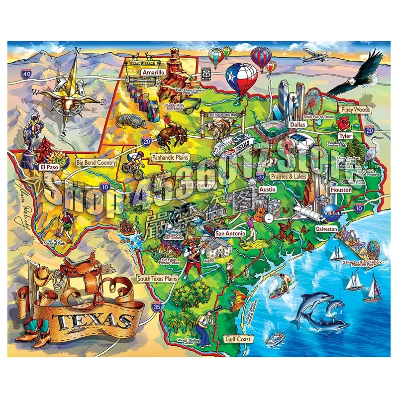 Техасские карты американская алмазная живопись вышивка крестиком Алмазная 5D