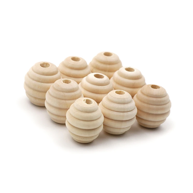 Baby Wooden Teether Food Grade Beehive Wood Beads Infant Kids Teething beads 50 piece | Мать и ребенок