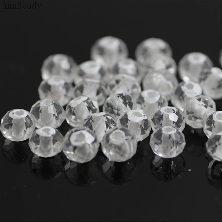 inside white AnnBeady фиолетовый АВ 4 цвета x6mm, 50 шт в наборе, камушки-бусинки Rondelle, австрийский кристалл, с украшением в виде кристаллов Стекло бусины Свободные Spacer Бусины для изготовления ювелирных изделий - Цвет: inside white
