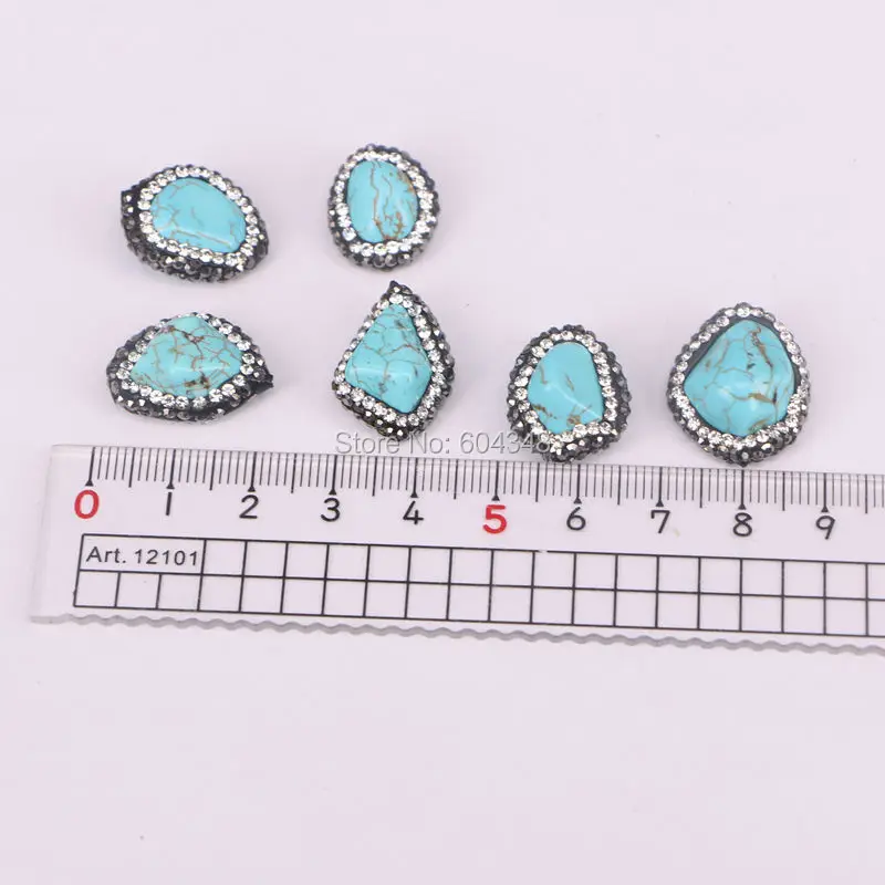 10 шт синий Howlite камень Самородок соединитель Бусы из драгоценных камней Шарм
