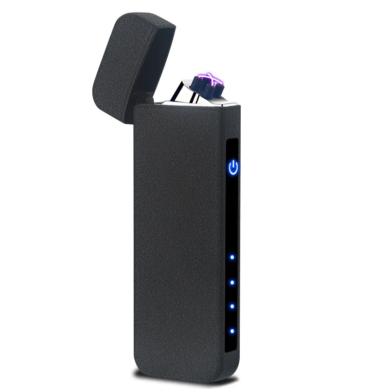 Matte Black Сигарная трубка, Электронная зажигалка с отпечатком пальца, USB перезаряжаемая зажигалка, плазменная дуга, турбо металлическая зажигалка для мужчин, новинка, подарок - Цвет: Matte Black